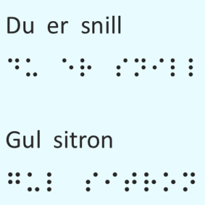 Baille tekst for Du er snill og Gul sitron.
