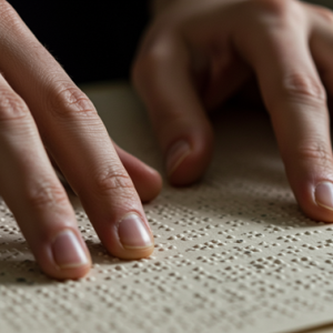 Fingre om leser braille.
