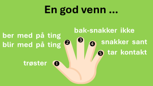 Fem fingerpunkter om venskap.
